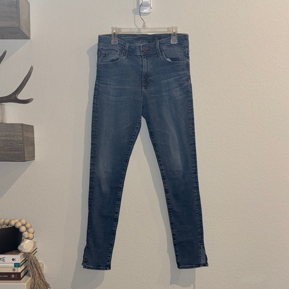 AG Adriano Goldshmeid Farrah Skinny Ankle High Rise Side Slit Jeans